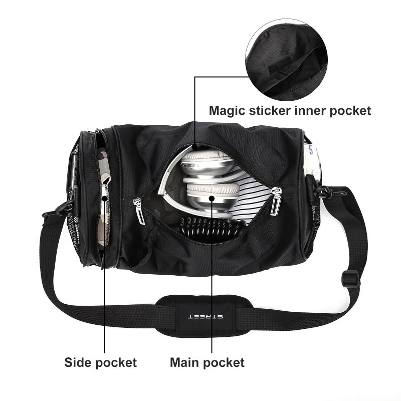 HYC00 Sports Gym Bag for Men and Women Workout Bags Mens Gym Bag Black Small - Image 2